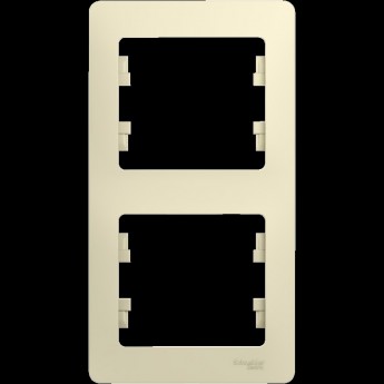 2-постовая рамка SCHNEIDER ELECTRIC GLOSSA, вертикальная, БЕЖЕВЫЙ 2-постовая рамка SCHNEIDER ELECTRIC GLOSSA, вертикальная, БЕЖЕВЫЙ