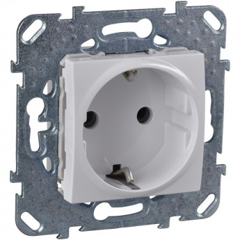 Розетка SCHNEIDER ELECTRIC UNICA с заземлением, без шторок, 16 А, 250 В, белый