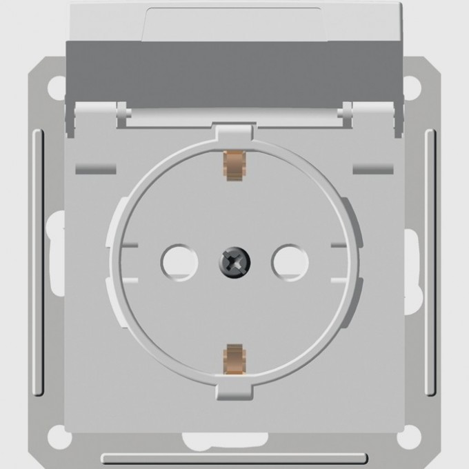 Розетка SCHNEIDER ELECTRIC UNICA W59 AQUA с заземлением со шторками, 16А, IP44, в сборе, белый RS16-152B-18
