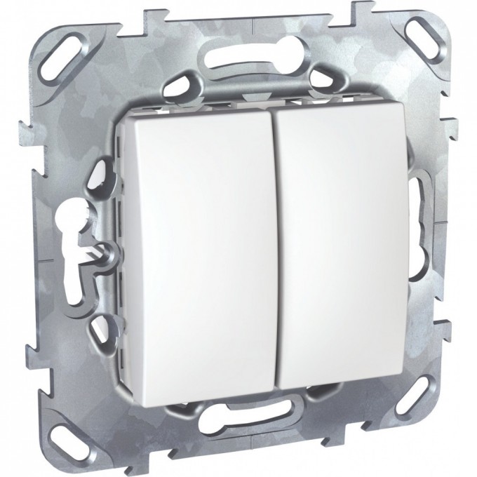 Выключатель 2-клавишный SCHNEIDER ELECTRIC UNICA, сх. 5, 10 АX, 250 В, БЕЛЫЙ MGU5.211.18ZD