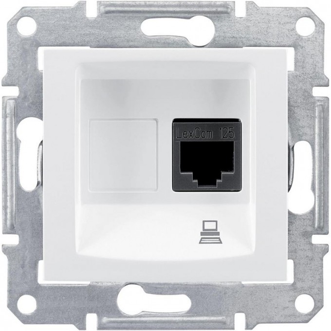 Розетка компьютерная SCHNEIDER ELECTRIC SEDNA RJ45, кат. 6, экр. STP, БЕЛЫЙ SDN4900121