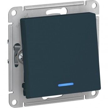 1-клавишный переключатель SCHNEIDER ELECTRIC ATLASDESIGN с подсветкой, 10АХ, механизм, ИЗУМРУД