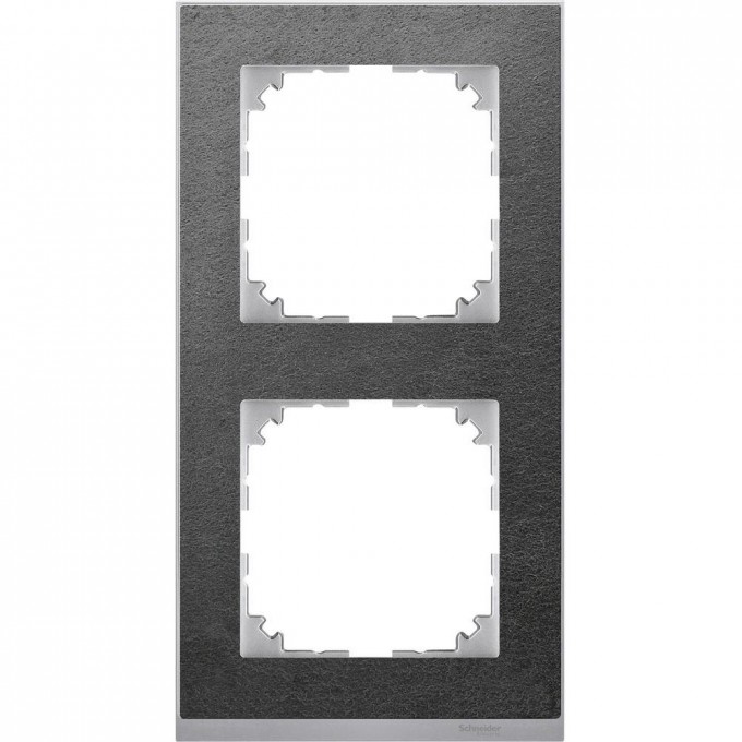 2-постовая рамка SCHNEIDER ELECTRIC MERTEN M-PURE DECOR, СЛАНЕЦ/АЛЮМИНИЙ, SM MTN4020-3669