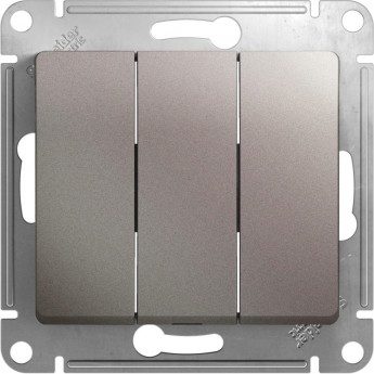 3-клавишный выключатель SCHNEIDER ELECTRIC GLOSSA, сх.1+1+1, 10АХ, механизм, ПЛАТИНА