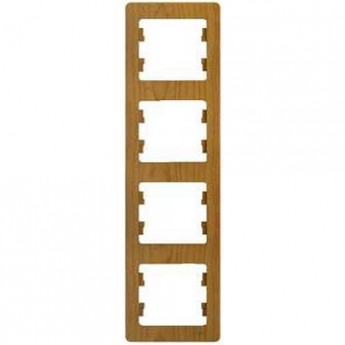 4-постовая рамка SCHNEIDER ELECTRIC GLOSSA, вертикальная, ДЕРЕВО ДУБ