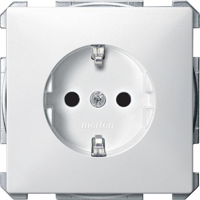 Механизм розетки SCHNEIDER ELECTRIC MERTEN 16А с з/к со шторками,. ПОЛ.БЕЛЫЙ, QF SD MTN2300-4019