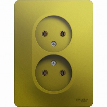 Розетка двойная SCHNEIDER ELECTRIC GLOSSA без заземления, в сборе, фисташковый
