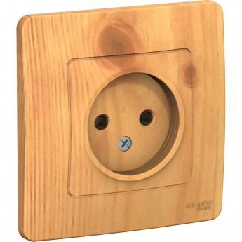 Розетка одинарная SCHNEIDER ELECTRIC BLANCA без заземления без шторок 16А, 250В, ЯСЕНЬ