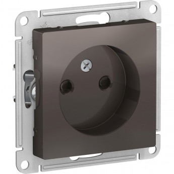 Розетка SCHNEIDER ELECTRIC ATLASDESIGN без заземления, со шторками, механизм, мокко