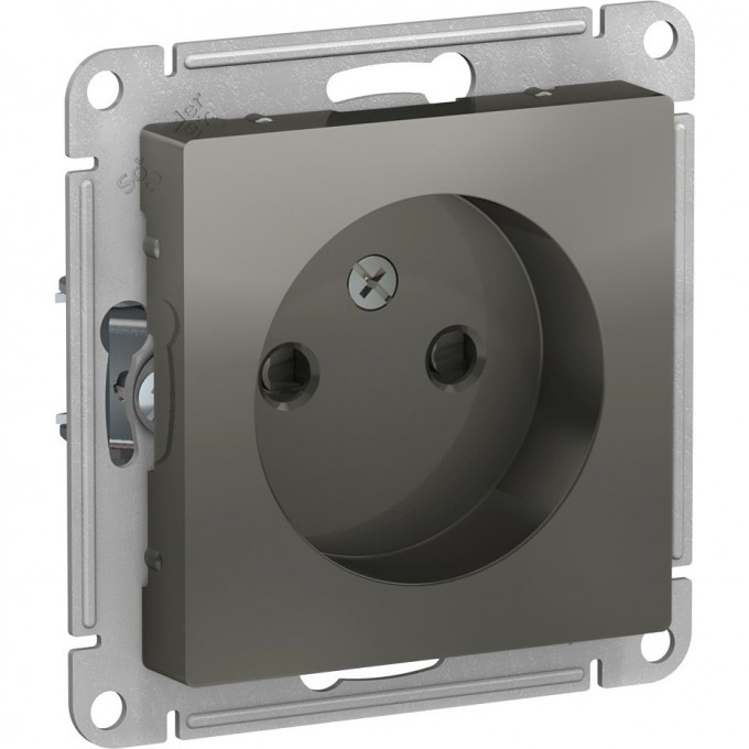 Розетка SCHNEIDER ELECTRIC ATLASDESIGN без заземления, со шторками, механизм, сталь ATN000949