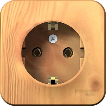 Розетка SCHNEIDER ELECTRIC BLANCA с заземлением, без шторок, 16А, 250В, ясень