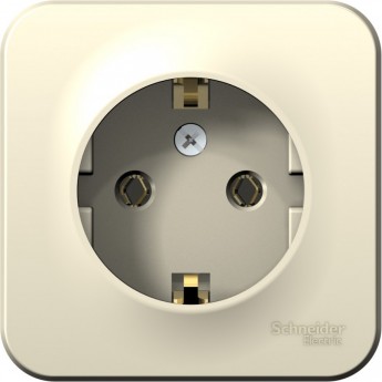 Розетка SCHNEIDER ELECTRIC BLANCA с заземлением, без шторок, с изолирующей пластиной, 16А, 250В, молочный