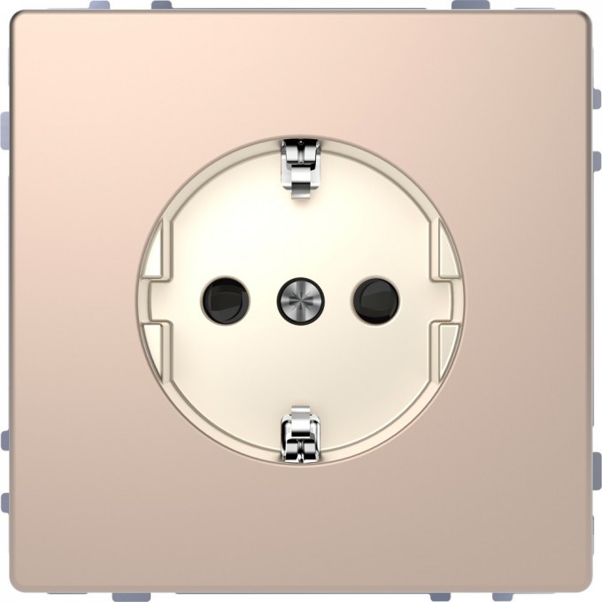 Розетка SCHNEIDER ELECTRIC MERTEN D-LIFE 16А, с заземлением и шторками, шампань MTN2300-6051