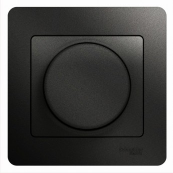 Светорегулятор (диммер) SCHNEIDER ELECTRIC GLOSSA, поворотный, 300Вт, в сборе, антрацит
