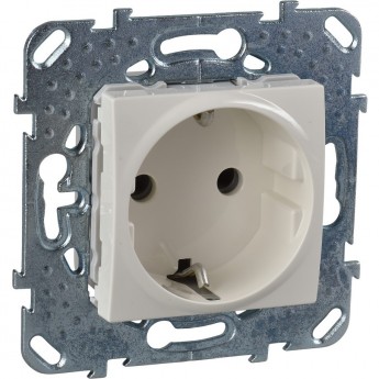 Розетка SCHNEIDER ELECTRIC UNICA с заземлением, без шторок, 16 А, 250 В, бежевый