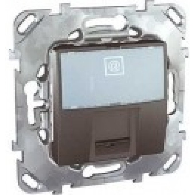 Розетка компьютерная SCHNEIDER ELECTRIC UNICA TOP РОЗЕТКА , RJ45, одиночная, категория 5е, с полем для надписи, графит MGU5.421.12ZD