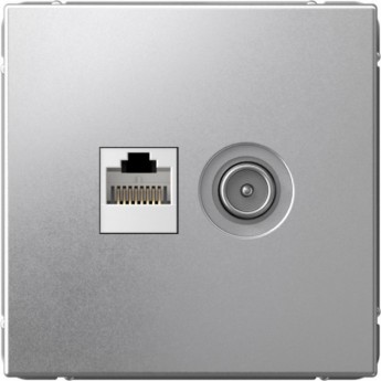 Розетка компьютерная + телевизионная 2-м SCHNEIDER ELECTRIC ARTGALLERY SE GAL000389 RJ45 + TV кат.5E алюминий