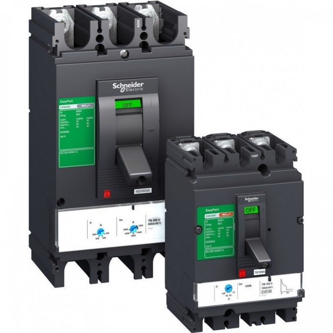 2 коротких разъема SCHNEIDER ELECTRIC COMPACT-NSX для заднего присоединения <250A LV429235