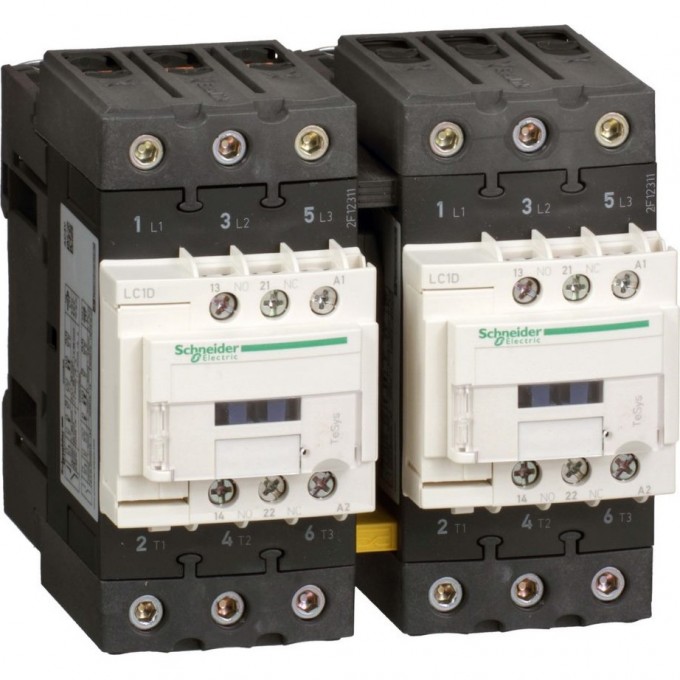 Контактор реверсивный SCHNEIDER ELECTRIC TESYS 3P EVERLINK AC3 440В 40A катушка управления 220В AC 50/60ГЦ LC2D40AM7